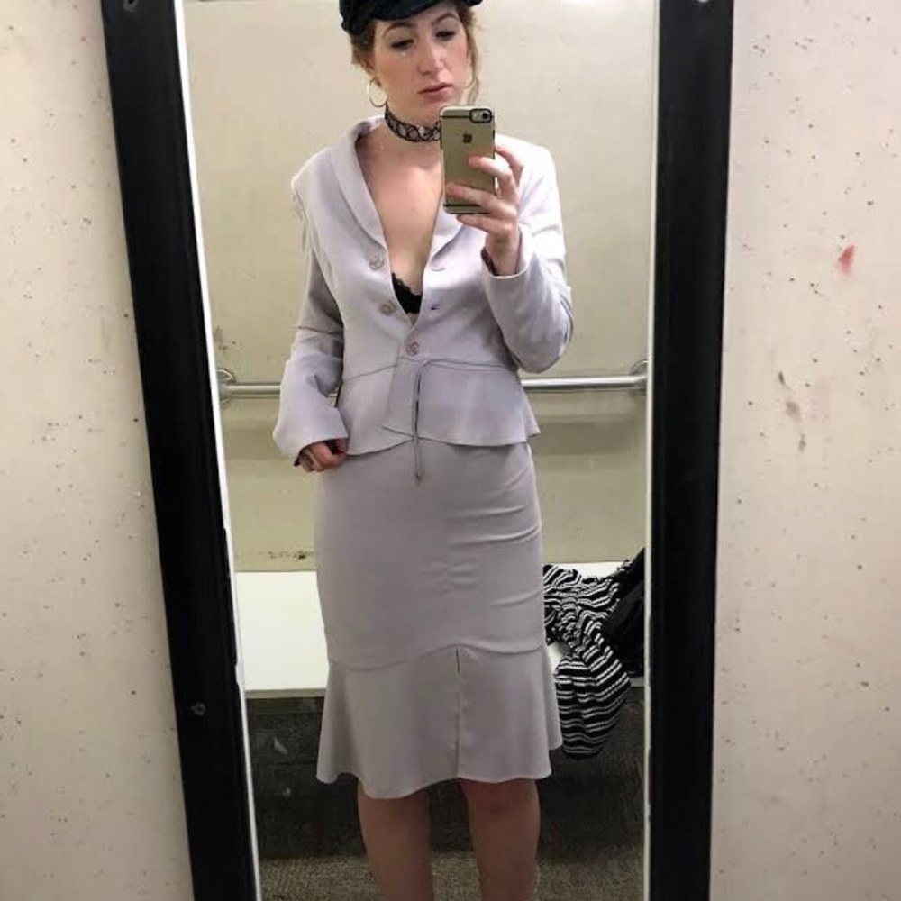 Gorgeous Light Pink Skirt and Blazer Suit